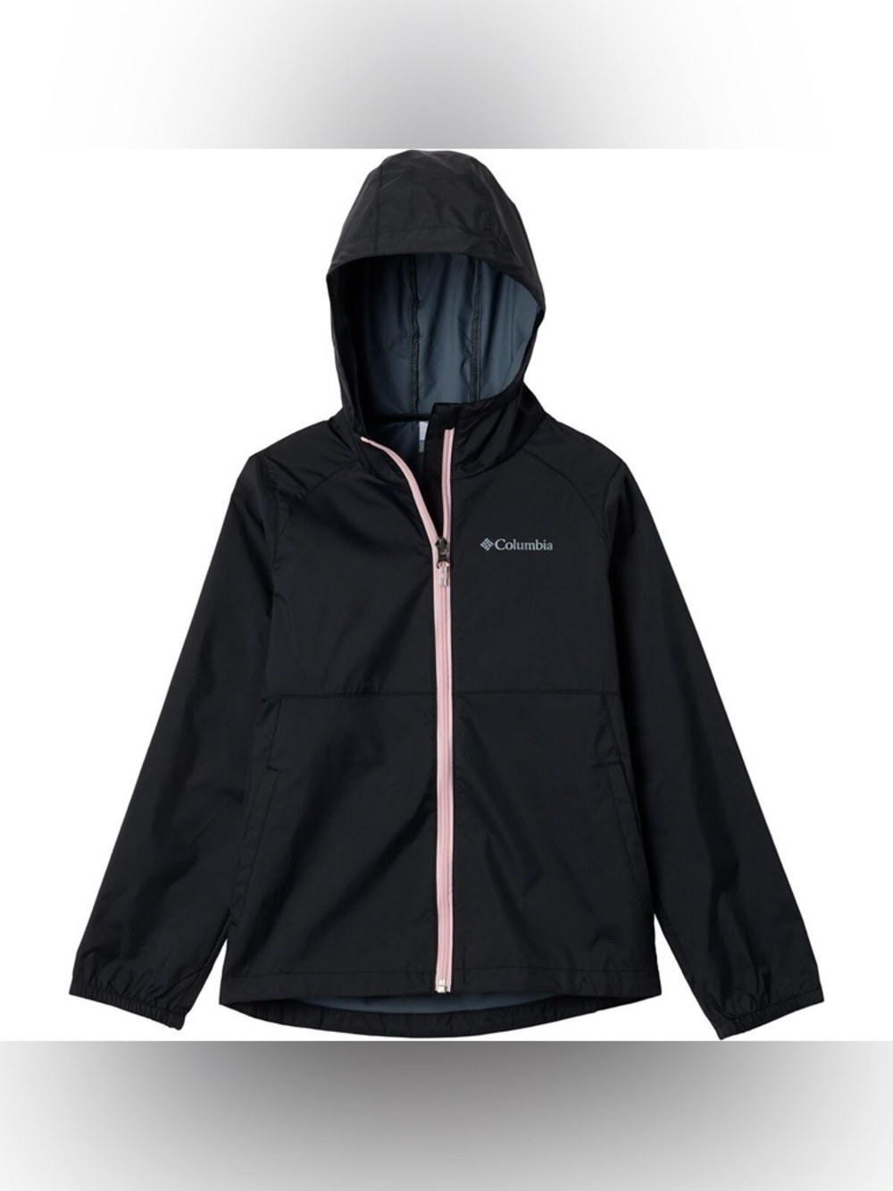 Columbia Sportswear Switchback II Rain Jacket Girls XS 6/6X Black Pink Zip